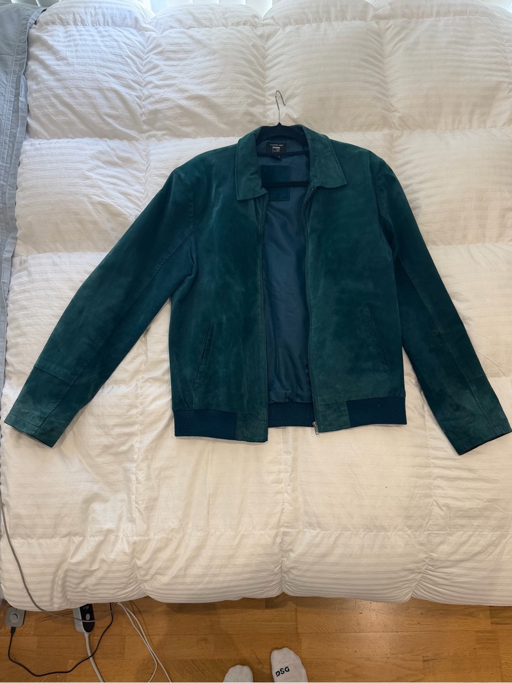 Castro Men's Suede Jacket - Teal 
Size Large